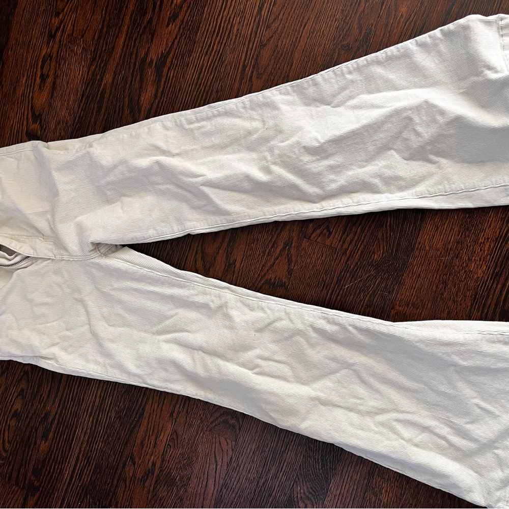 Off White Corduroy Flared Pants
